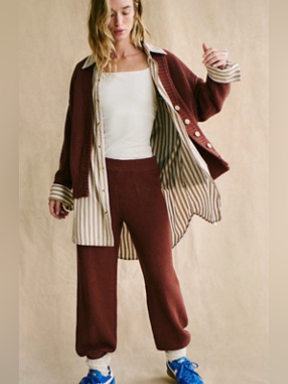 Free People Hailee Cardi Set, Brown - XL